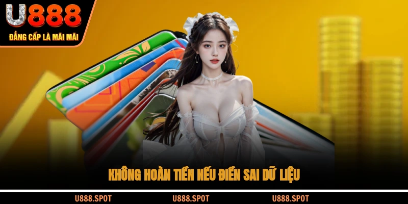 Không hoàn tiền nếu điền sai dữ liệu